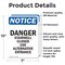 Signmission Danger Stairwell Closed Use Alternative, 7 in W x Rectangle, Vinyl Decal OS-2PACK-NS-D-710-V-10922 - alternate 2